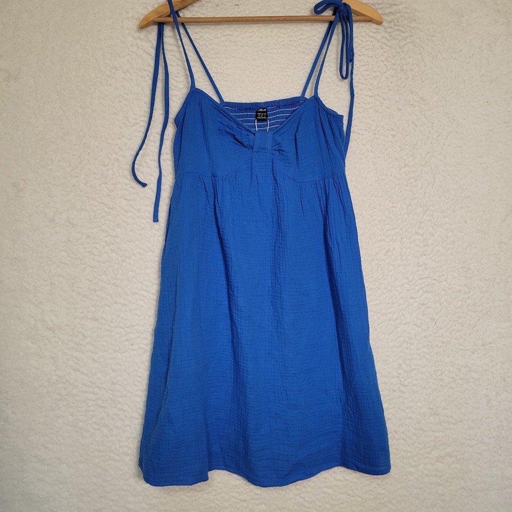 SHEIN Halter Dress Size Small Light Blue NEW NWT Tie Straps Above Knee 1984